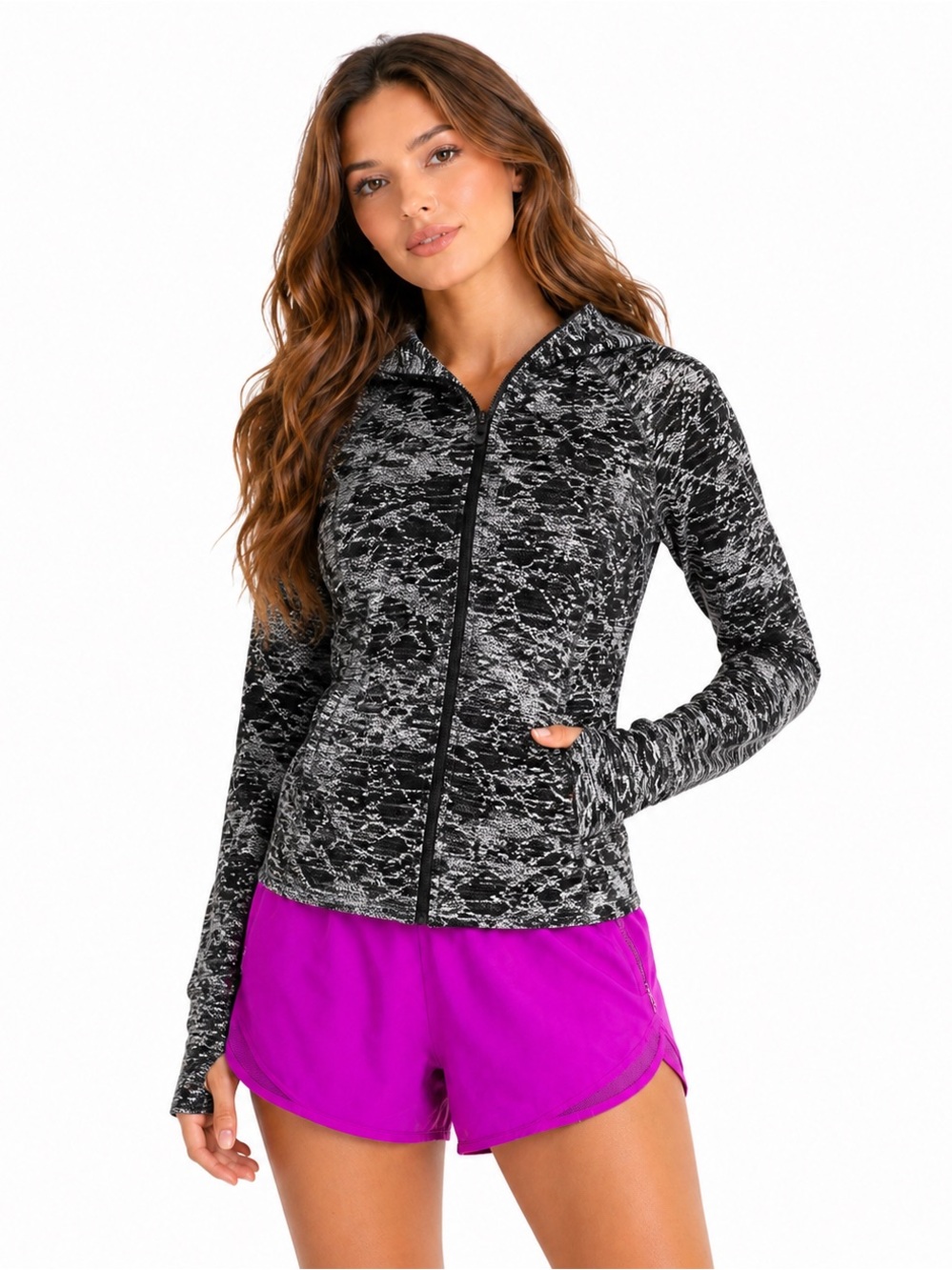 Lululemon Scuba Hoodie Light Cotton Fleece Masked Lace Starlight Black Size 10